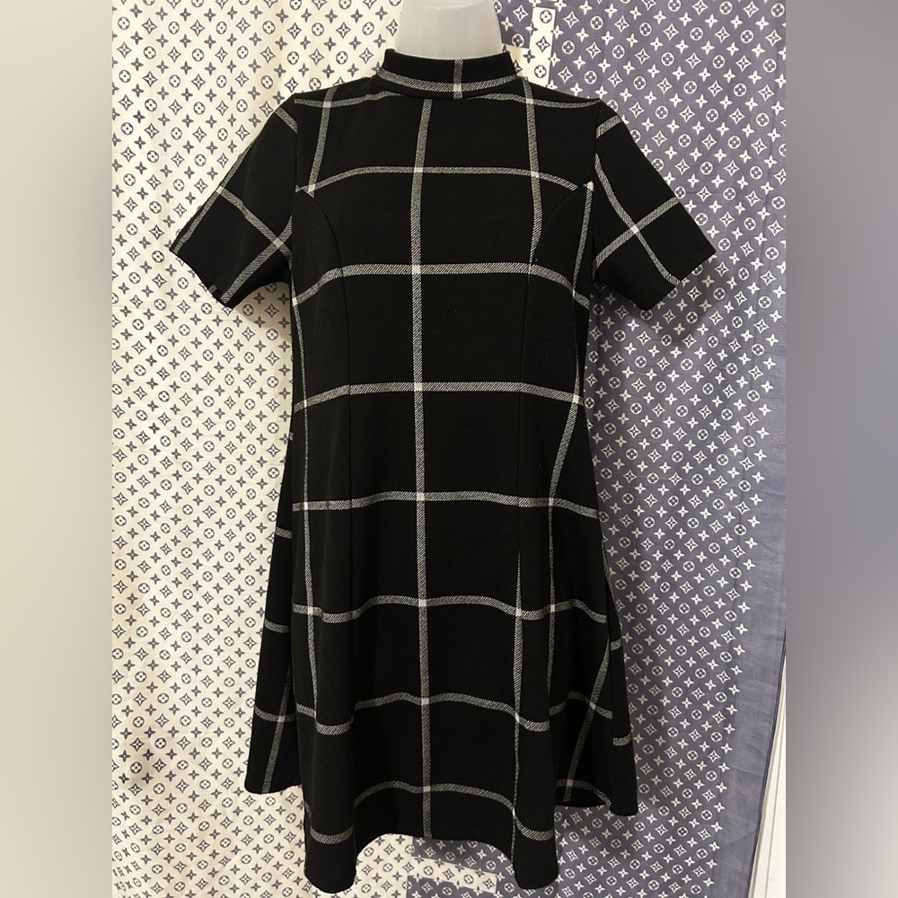 Black and Gray Plaid Women's Dress
